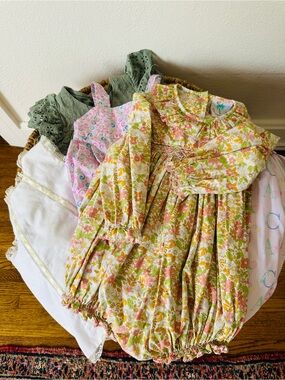 Boutique Girls One Piece Lot 24M 2T Smocked Romper Cecil & Lou Phoenix & Ren